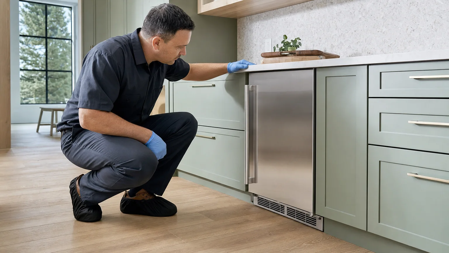 Undercounter ice maker diagnostic visit in the service area